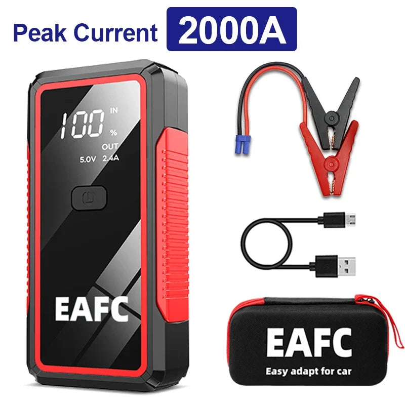 2000A Car Jump Starter Power Bank 12V Output Portable Emergency Start-up Charger 1200A for Cars Booster Battery Starting Device