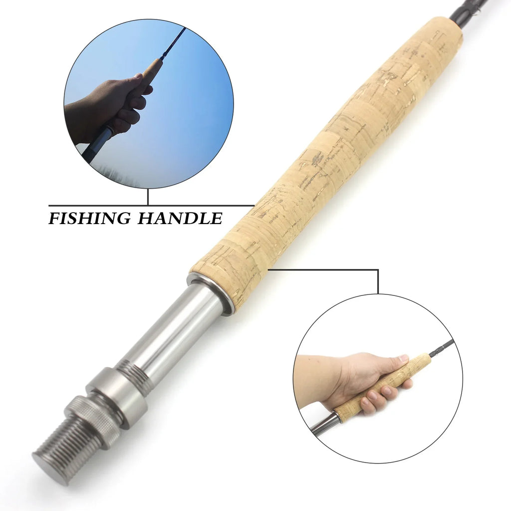 Mavllos Sneak Fishing Fly Rod 6.5ftT 8ft 9ft  Cork Handle Light Lake River 40T Carbon Fiber Fly Rod For Trout and Bass