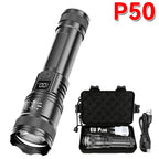2000LM Ultra Bright P50 LED Flashlight Tactical EDC Emergency Spotlight Telescopic ZoomHandheld Torch  w/ 14500/18650 Battery