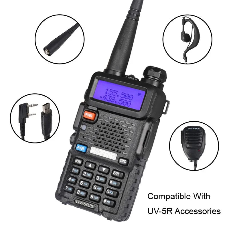 4Pcs Baofeng UV-5R 8W/5W Tri-Power Walkie Talkie High Power Dual Band Long Range Portable Handheld UV 5R Radio
