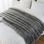 Battilo Faux Fur Throw Blanket Luxury Decorative Sofa Blankets Thick Warm Fur Blanket Soft Fluffy Plaid Throws For Bed King Size