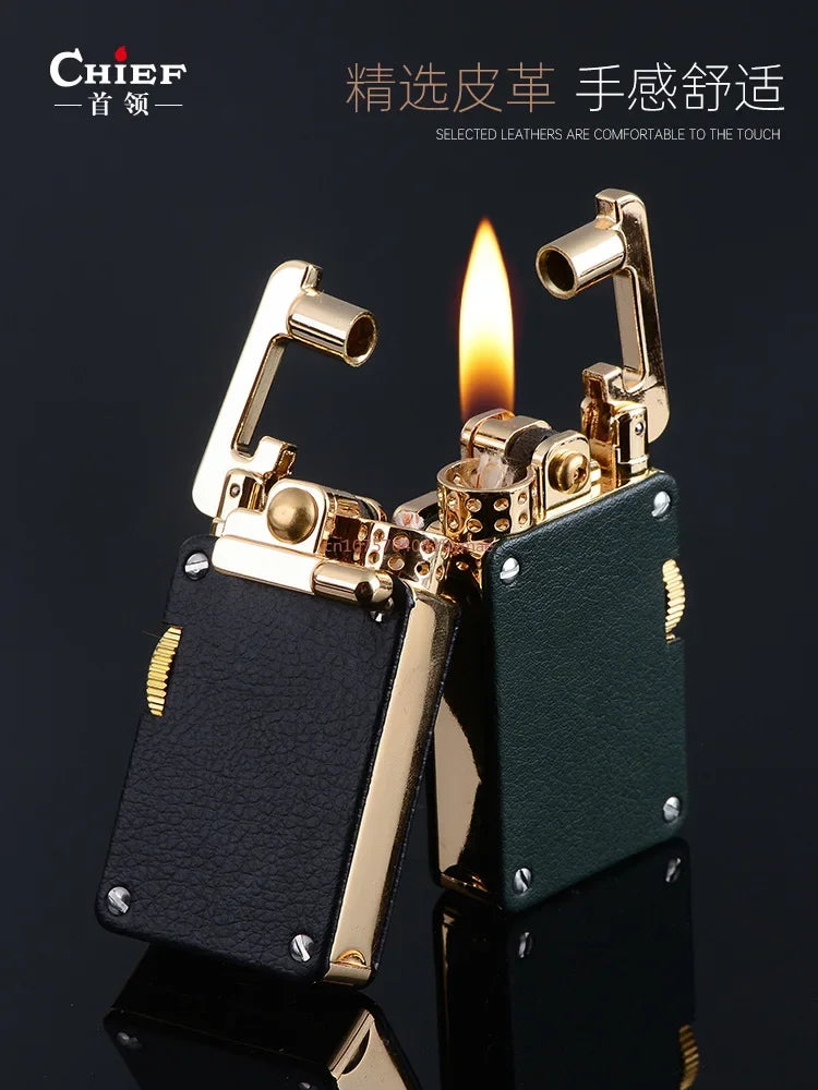 CHIEF Kerosene Lighter Light Luxury Rocker Ejection Ignition Mechanical Personalized Men's Business Gift Collectible