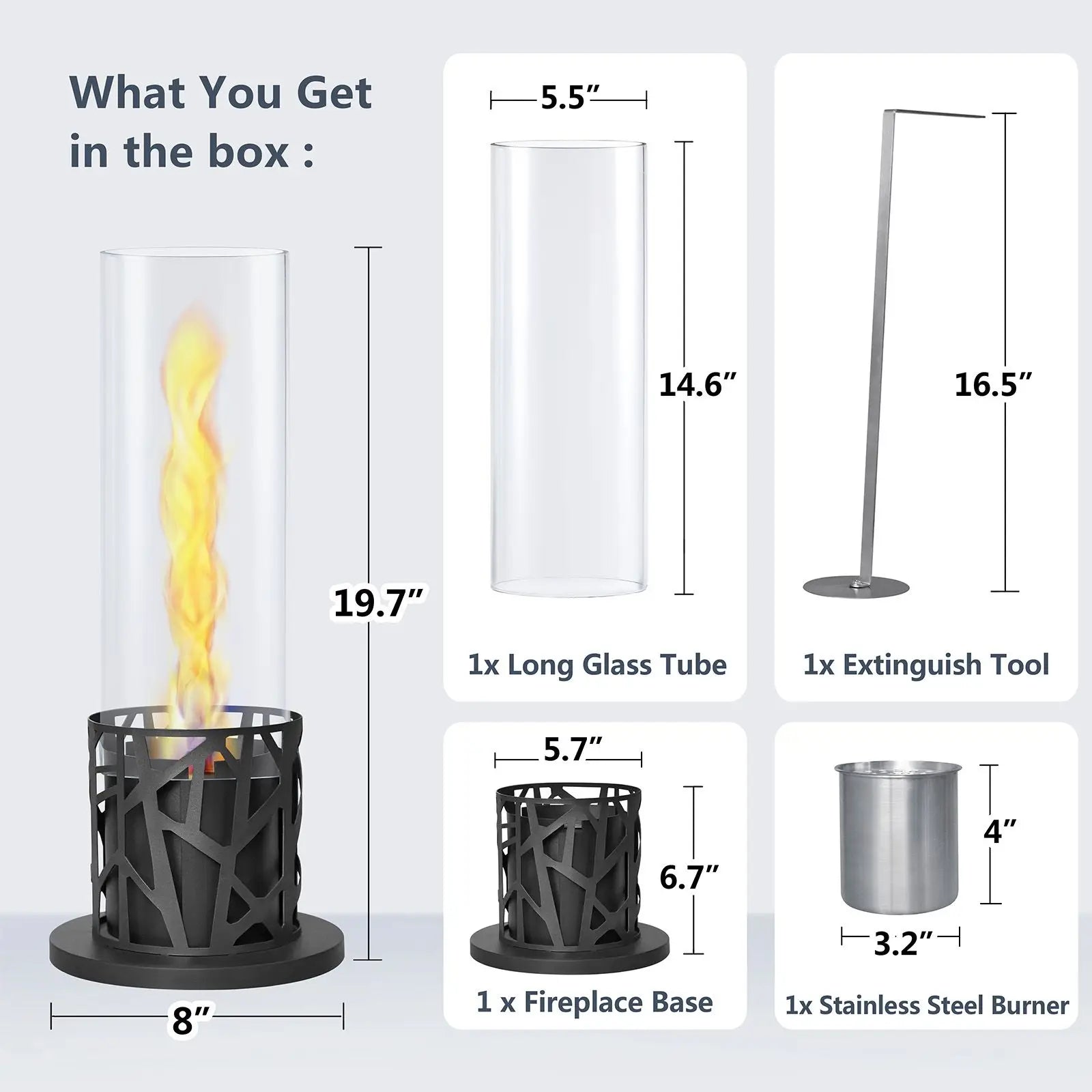 Tornado Tabletop Fire Pit,150 Mins Burn