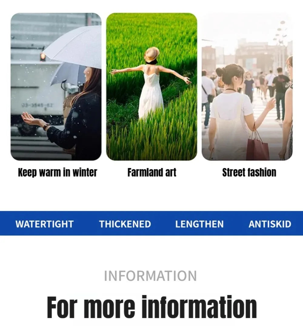 1Pair High Top Waterproof Shoe Covers Black Anti-Slip Reusable for Motorcycle Cycling Bike Men Women Overshoes PVC Protectors