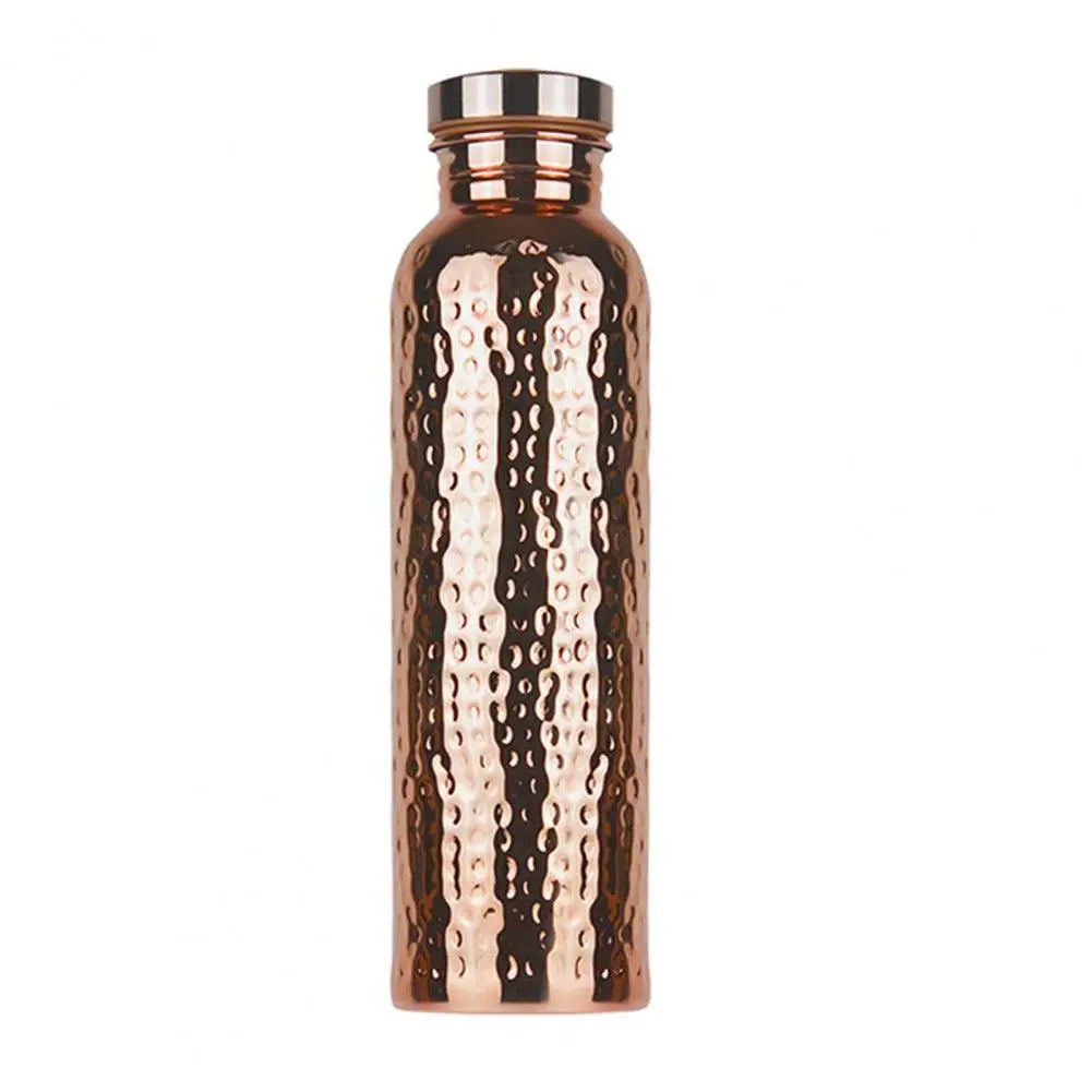 800ML Copper Sports Water Bottle Hammer Pattern Large Capacity Leakproof Cycling Gym Fitness Electroplating Drinking Cup 2025