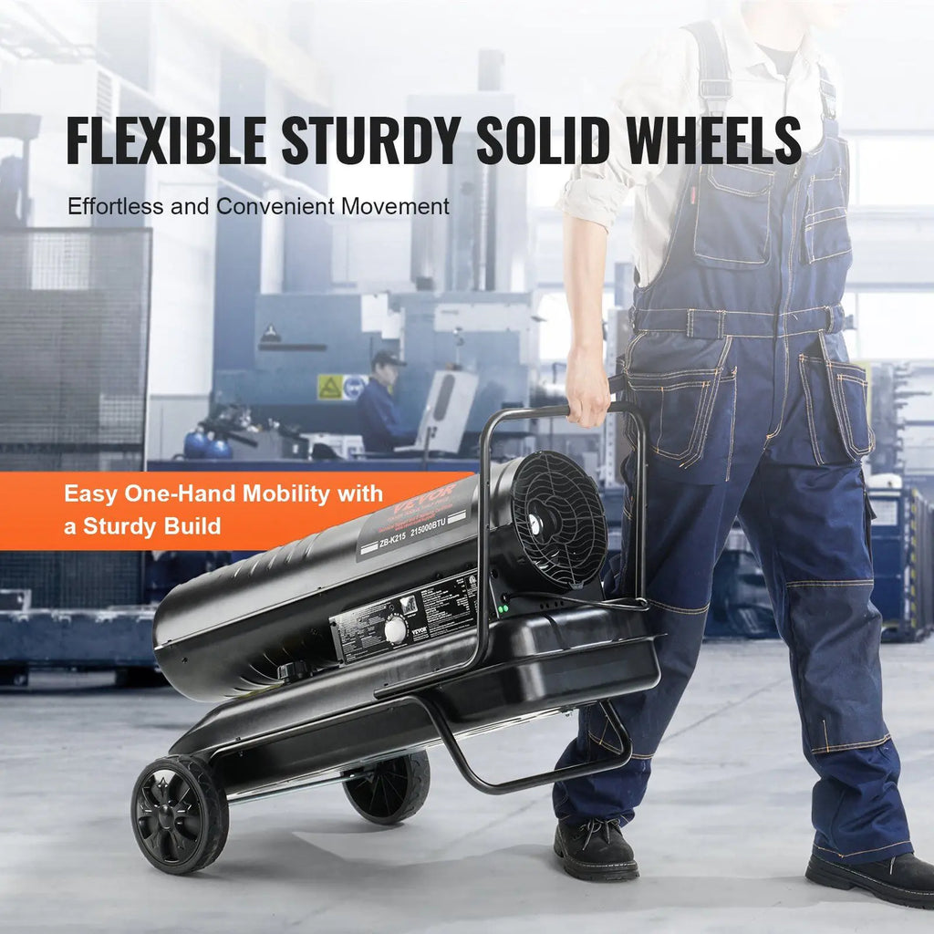 Kerosene Forced Air Heater, 215000 BTU Portable Torpedo Diesel Space Heater with Thermostat, 13.2 Gallon Tank Energy-Efficient h