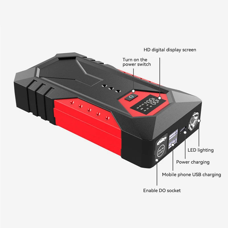 Portable Car Jump Starter Power Bank Car Booster Charger 12V Starting Device Petrol Diesel Car Emergency Booster 18800mAh