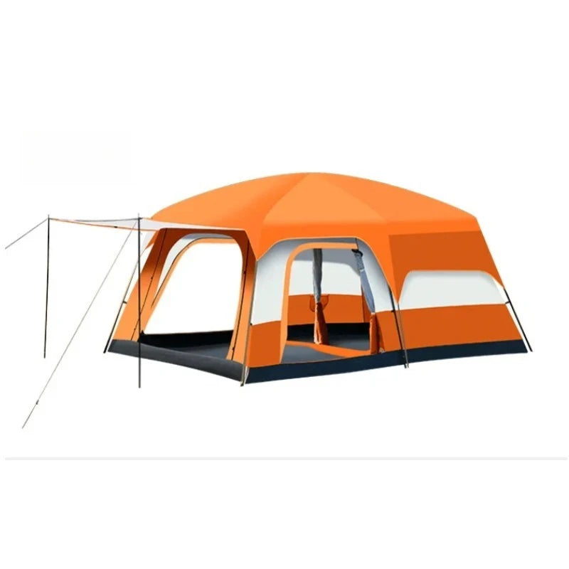 Outdoor Thick Rainproof Camping Tent, Travel 4-12P Double Layer Field, Luxury Large Camping Tent, 2 Bedrooms and 1 Hall 캠핑용품 땡처리