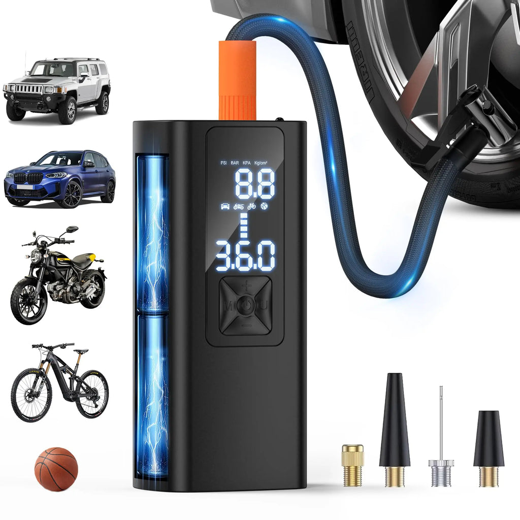 Car Air Compressor Super Fast Electric Tyre Inflator Pump With LED Lamp For Motorcycle Bicycle Tire Portable Inflatable Pump