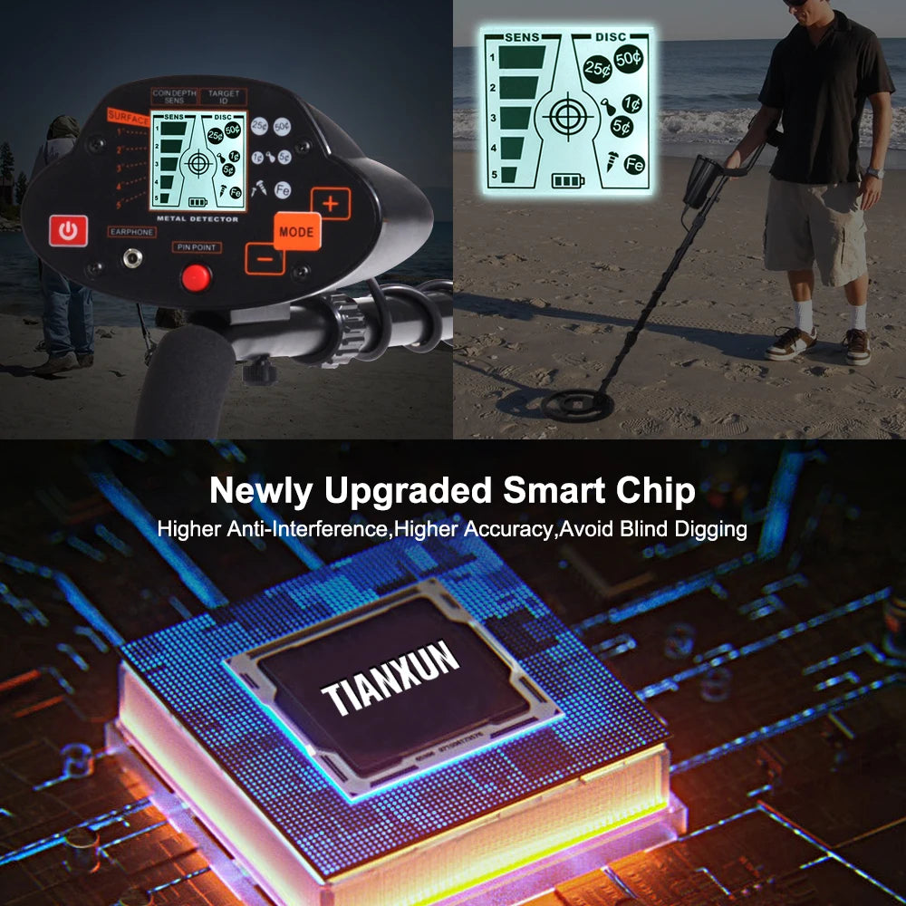 MD-5030 Underground Metal Detector LCD Display Pinpoint Function High Sensitivity Waterproof Search Coil for Coins,Relics,Gold