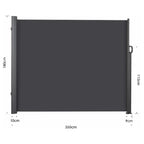 Retractable Side Awning, UV 50+ Full Aluminum Rust-Proof Patio Sunshine Screen, 280 g Thicken Privacy Divider & Wind Screen