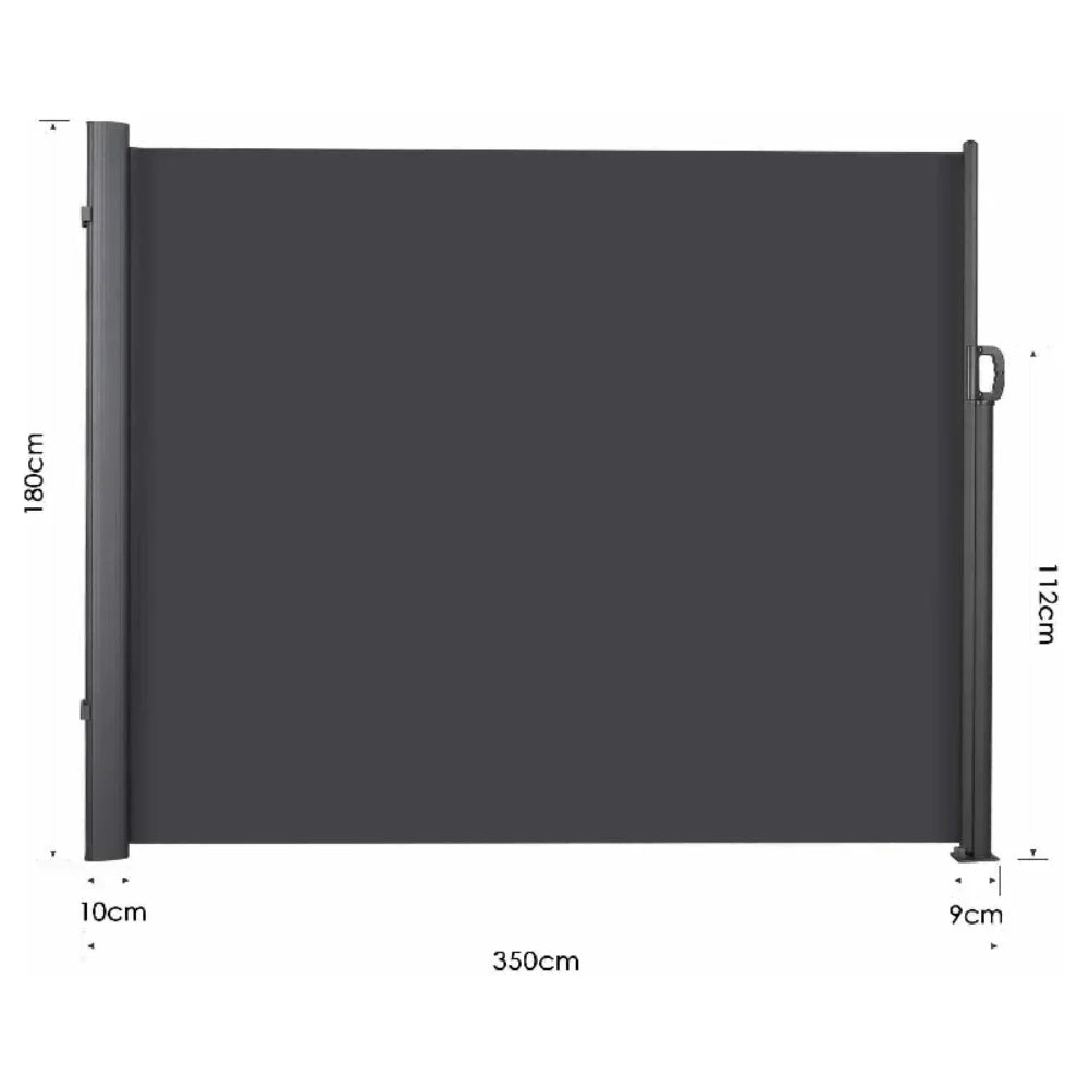 Retractable Side Awning, UV 50+ Full Aluminum Rust-Proof Patio Sunshine Screen, 280 g Thicken Privacy Divider & Wind Screen