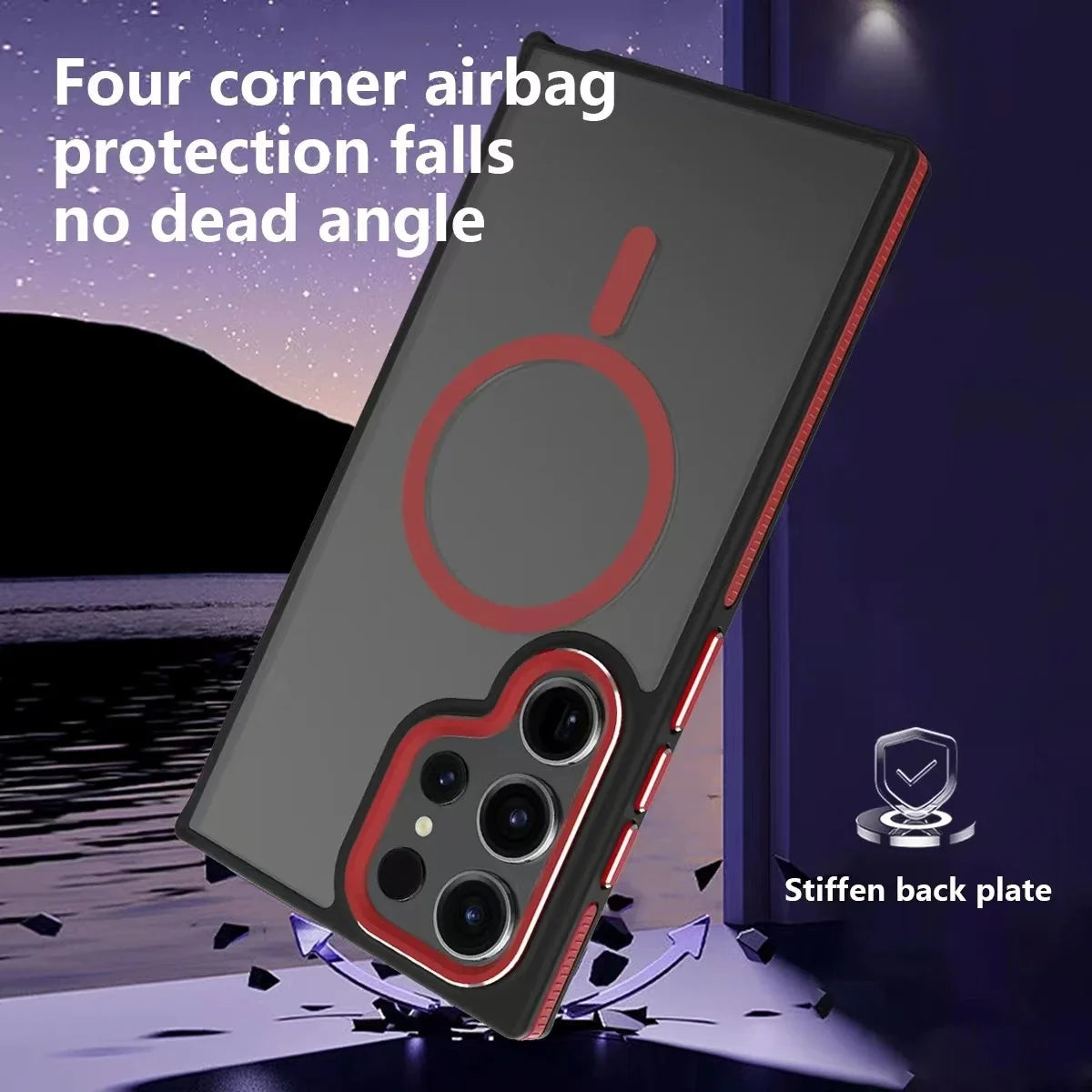 Luxury Matte Magnetic Case For Samsung Galaxy S24 S22 S25 Ultra S23 Plus S23 FE For Magsafe Wireless Charging Shockproof Cover