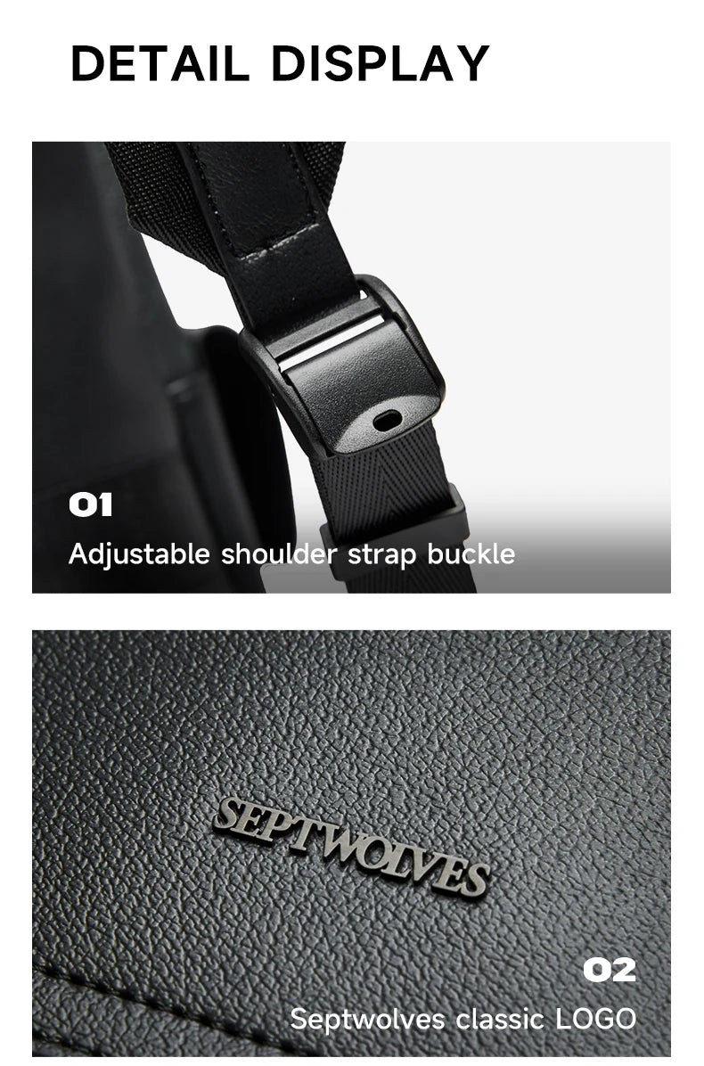 Septwolves Fashion Design Printed Leather Backpack Man Large Flip Cover Business Print Travel Laptop Bags Big Monogram Bagpack