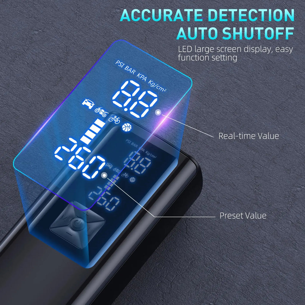 Car Air Compressor Super Fast Electric Tyre Inflator Pump With LED Lamp For Motorcycle Bicycle Tire Portable Inflatable Pump