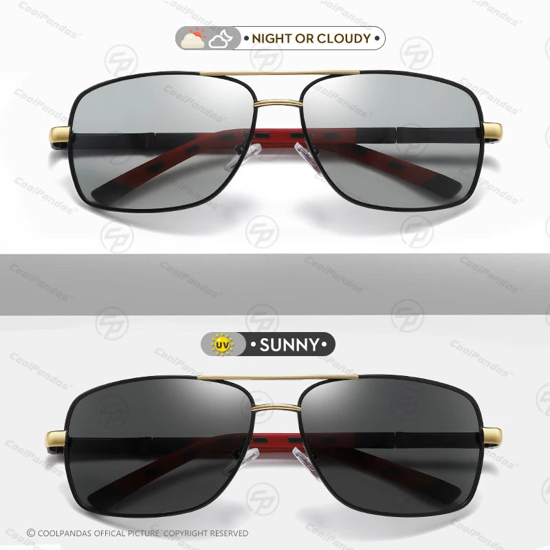 Fashion Men's Sunglasses Polarized Photochromic Lens Women Aluminum Frame Chameleon Glasses Goggle Glasses Oculos de sol