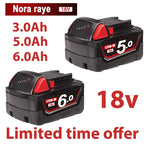 For Milwaukee 18V/ 3Ah 5Ah 6Ah 18650 Lithium Replacement Battery For Milwaukee 48-11-1860 48-11-1850 48-11-1840 Tool Battery