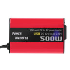 500W Car Adapter With Dual USB Output Portable Vehicle Power Converter DC 12V to 110V 220V Automatic Transformer Acessory
