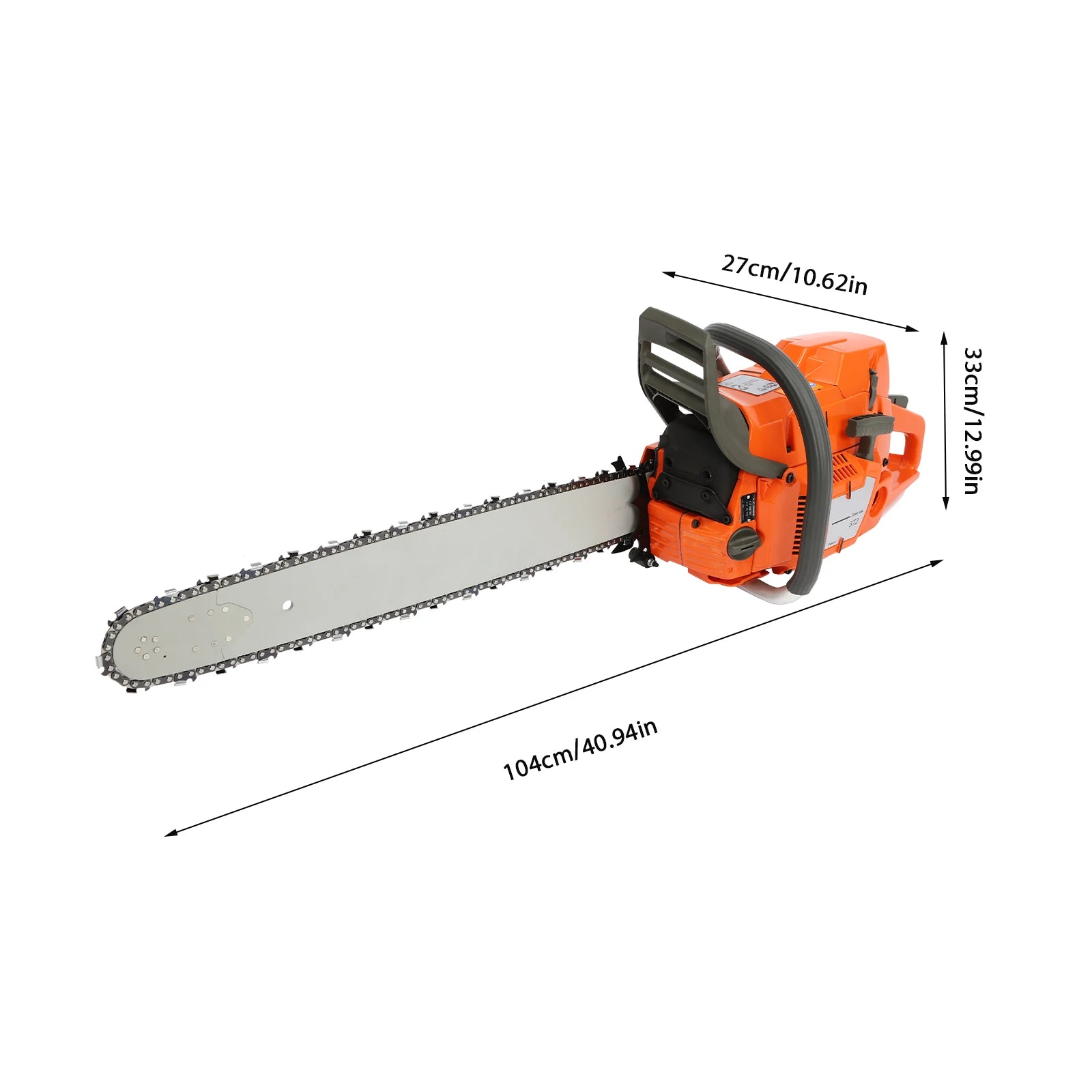 72CC 24 Inch Gas Chainsaw 2-Stroke Portable Gasoline Powered Chain Saw for Wood Cutting Tree Stump Trimming Tool
