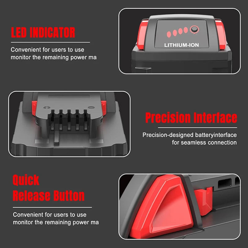 For Milwaukee 18V/ 3Ah 5Ah 6Ah 18650 Lithium Replacement Battery For Milwaukee 48-11-1860 48-11-1850 48-11-1840 Tool Battery
