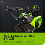 "60v 20-inch cordless snow blower with 5.0ah battery and charger"