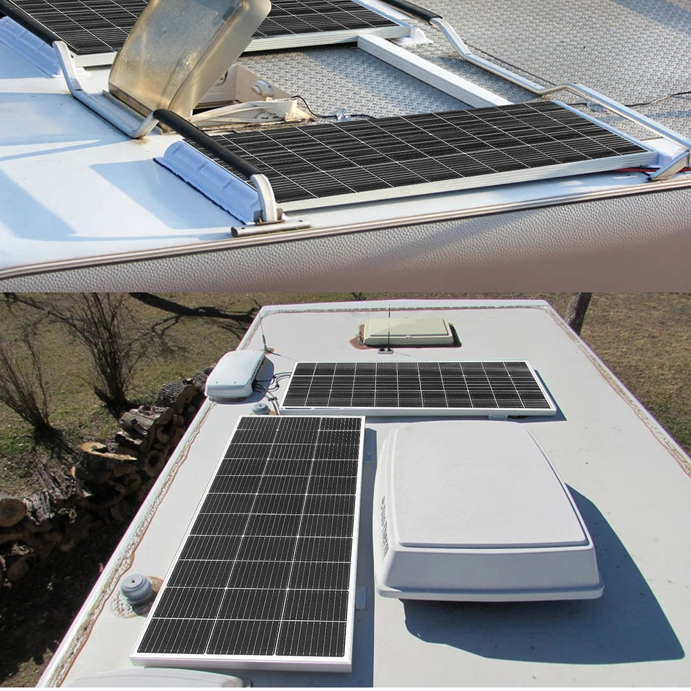 120W 240W 360W 480W Tempered Glass Solar Panel Rigid Painel 120V 1-4pcs Windproof Anti-snow Anti-hail PV Panels Solar System