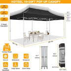 10x20 Heavy Duty Pop Up Canopy Tent for Parties Event Wedding Commercial Instant Canopy with Roller Bag, Party Tent Waterproof