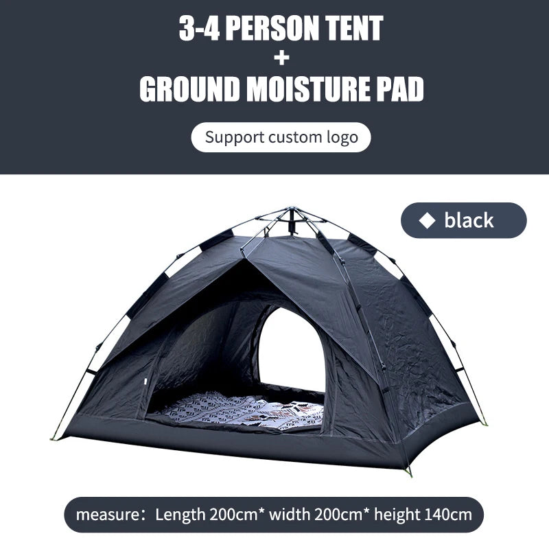 Fully Automatic 3-4 people Double-Layer Beach Camping Tent - Complete Portable Outdoor Family Camping Gear Set
