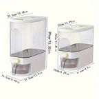 5kg/10kg Rice Dispenser - Large Pantry Storage Container with Measuring Cup & Time Markings