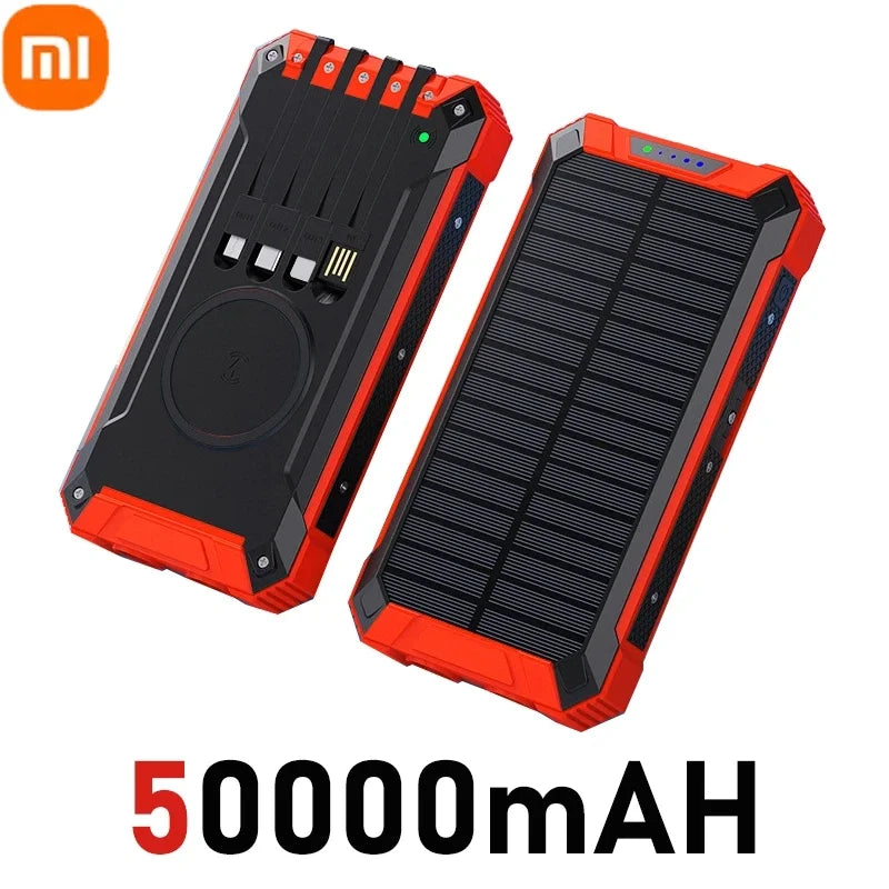 XIAOMI Solar Power Bank Wireless 200000mAh Large Capacity Fast Charging External Battery Outdoor Survival Emergency Equipment