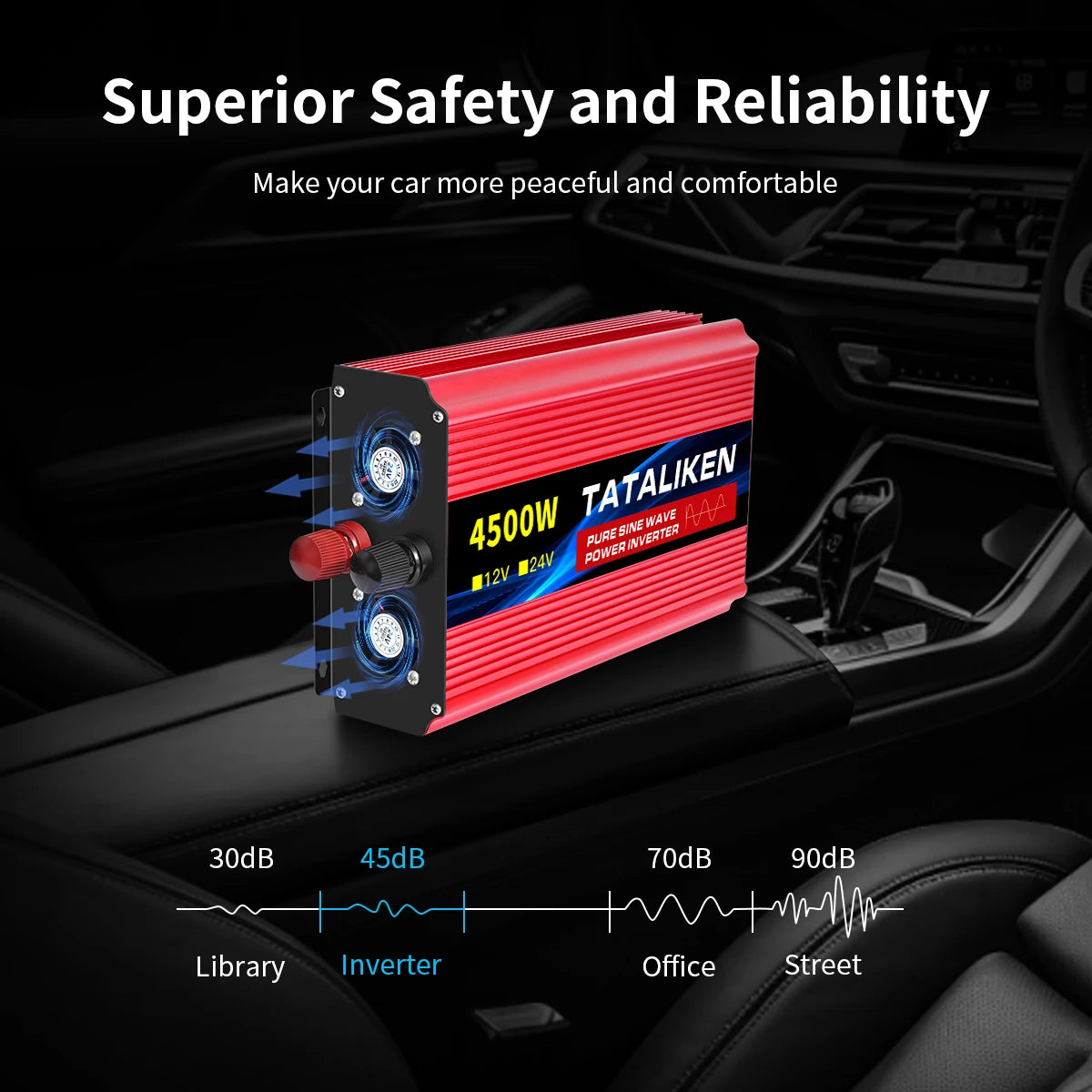 Pure sine wave inverter American socket 3500 w / 4500 w / 5000 w / 6000 w / 7000 w / 8000 w household portable digital display i