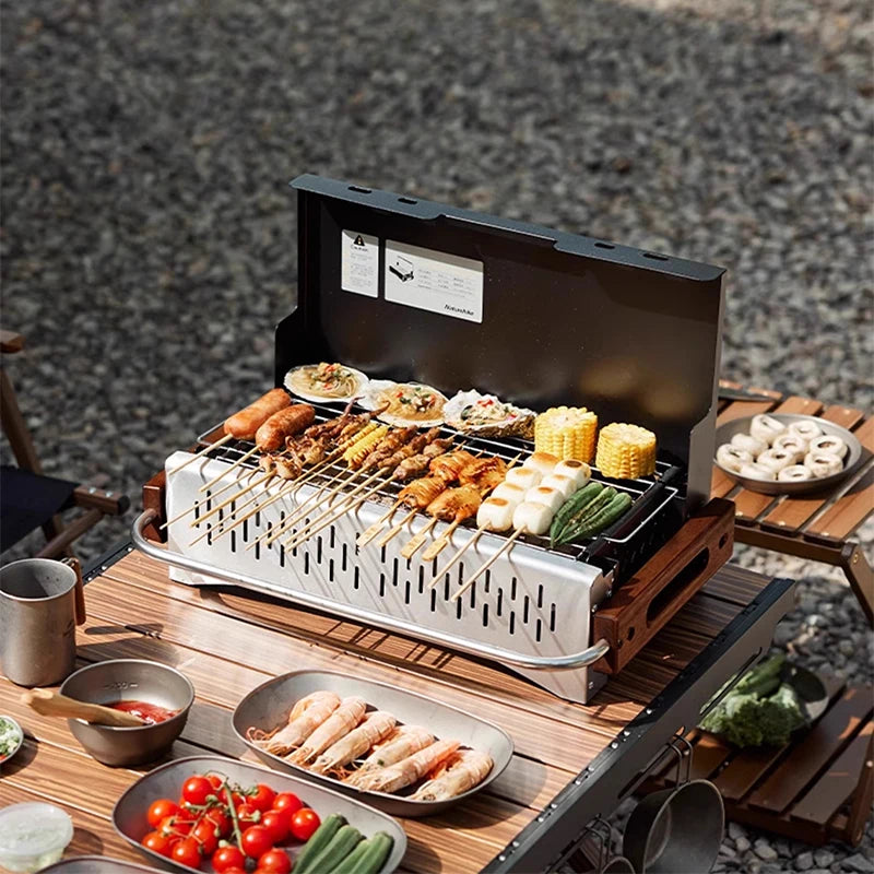 Tabletop barbecue grill household outdoor barbecue grill camping portable folding barbecue grill charcoal barbecue stove