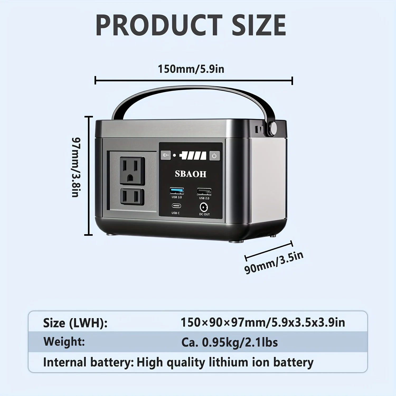 Portable Power Station P86,88.8Wh 3.7 V LiFePo4 Battery, with 120W (150W Peak) AC Outputs, Solar Generator for Travel and Camping