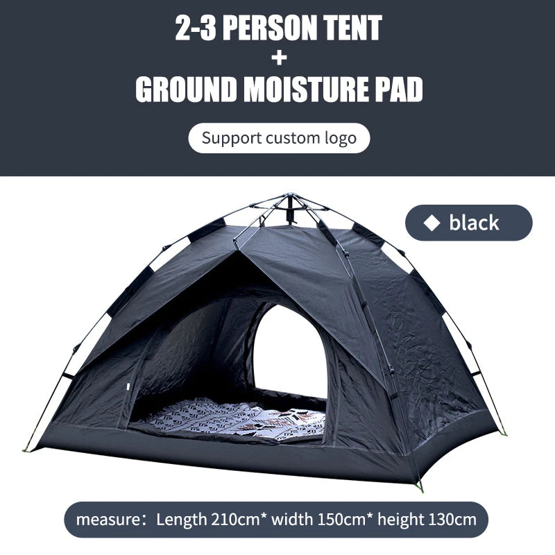 Fully Automatic 3-4 people Double-Layer Beach Camping Tent - Complete Portable Outdoor Family Camping Gear Set