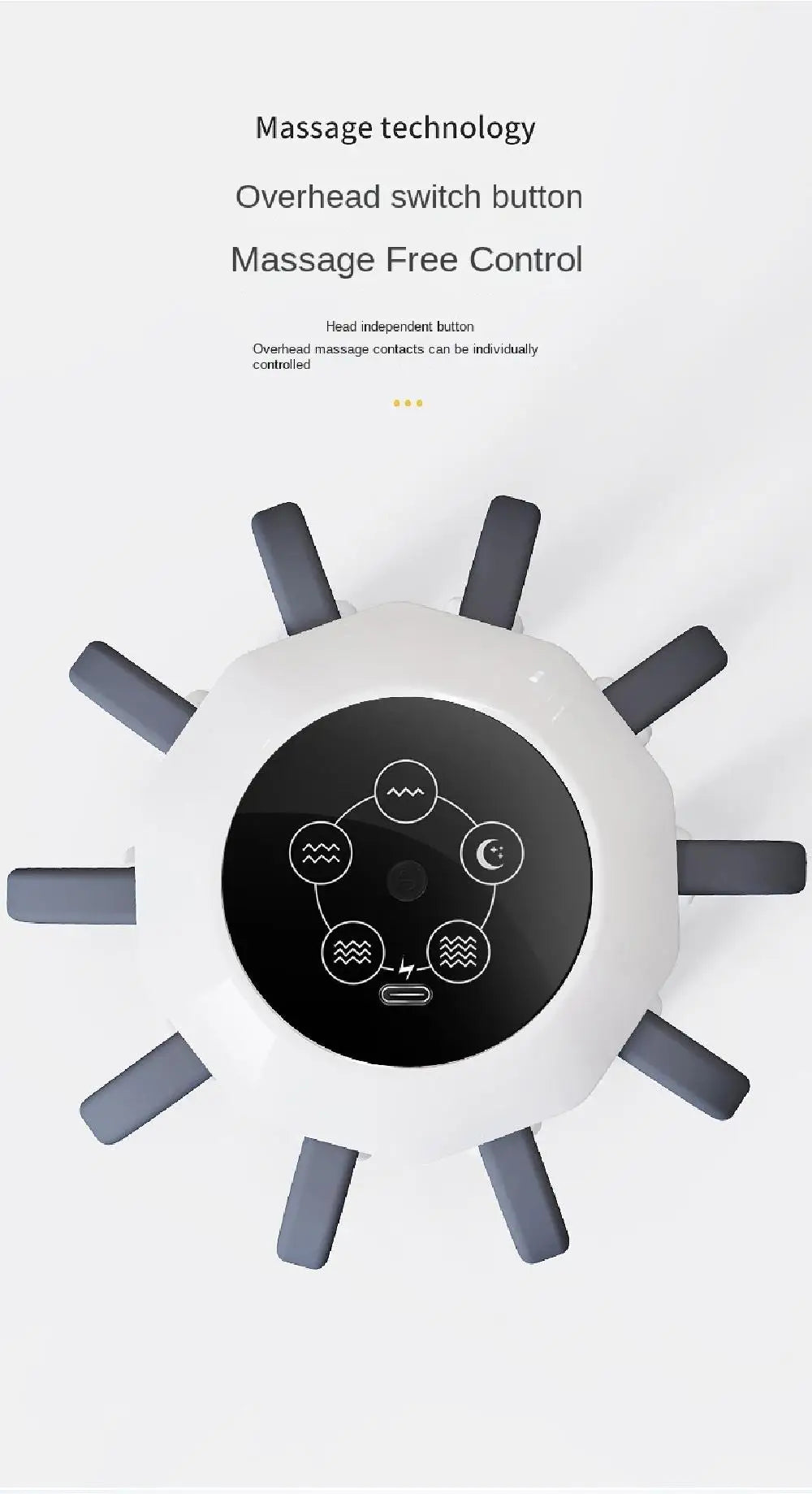 Octopus Claw Eight Claw Massager USB Charging Therapeutic Scratch Pad Electric Head Massager Therapeutic Electric Scalp Massager