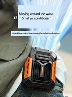 Personal Belt Clip Fan Portable Power Bank Flashlight Wearable Fan Hanging Neck Fan for Outdoor Works Hiking Camping
