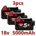 For Milwaukee 18V/ 3Ah 5Ah 6Ah 18650 Lithium Replacement Battery For Milwaukee 48-11-1860 48-11-1850 48-11-1840 Tool Battery