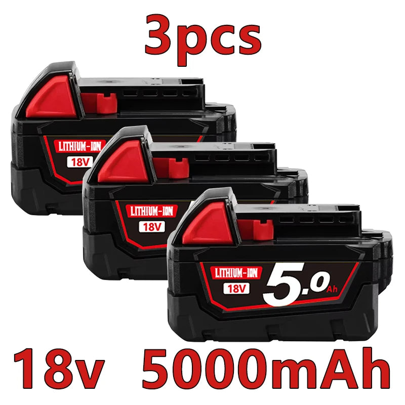 For Milwaukee 18V/ 3Ah 5Ah 6Ah 18650 Lithium Replacement Battery For Milwaukee 48-11-1860 48-11-1850 48-11-1840 Tool Battery