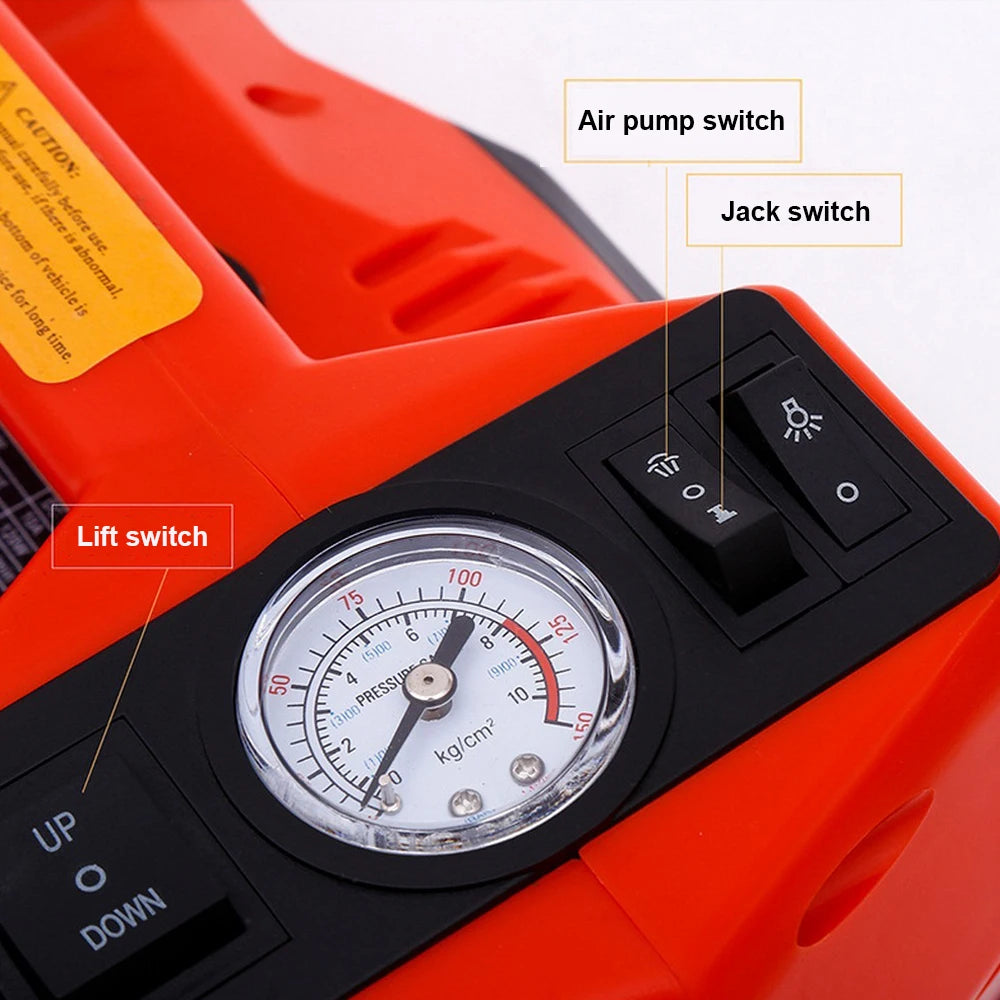 1 Set DC 12V 5Ton Car Jack Lifting Equipment Cooper Motor Portable Tire Jack Electric Hydraulic Jack with Led Light for Car Suv