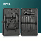 7/10/12/18/20/24PCS Set Professional Manicure Set Kits Stainless Steel Fingernail Toenail Clippers Set with Leather Portable