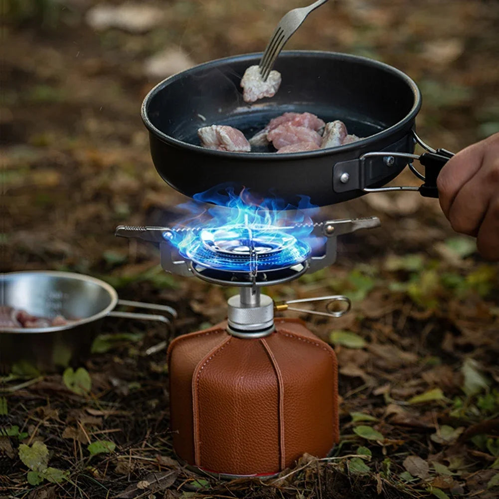 Outdoor Camping Gas Stove Small Camping Stove with Storage Bag Mini Gas Burner Adjustable for Hiking Climbing Fishing