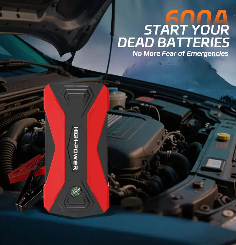 12V 60000mAh Car Jump Starter Digital Display Emergency Power Supply Portable Emergency Starter Car Battery Booster Power Bank