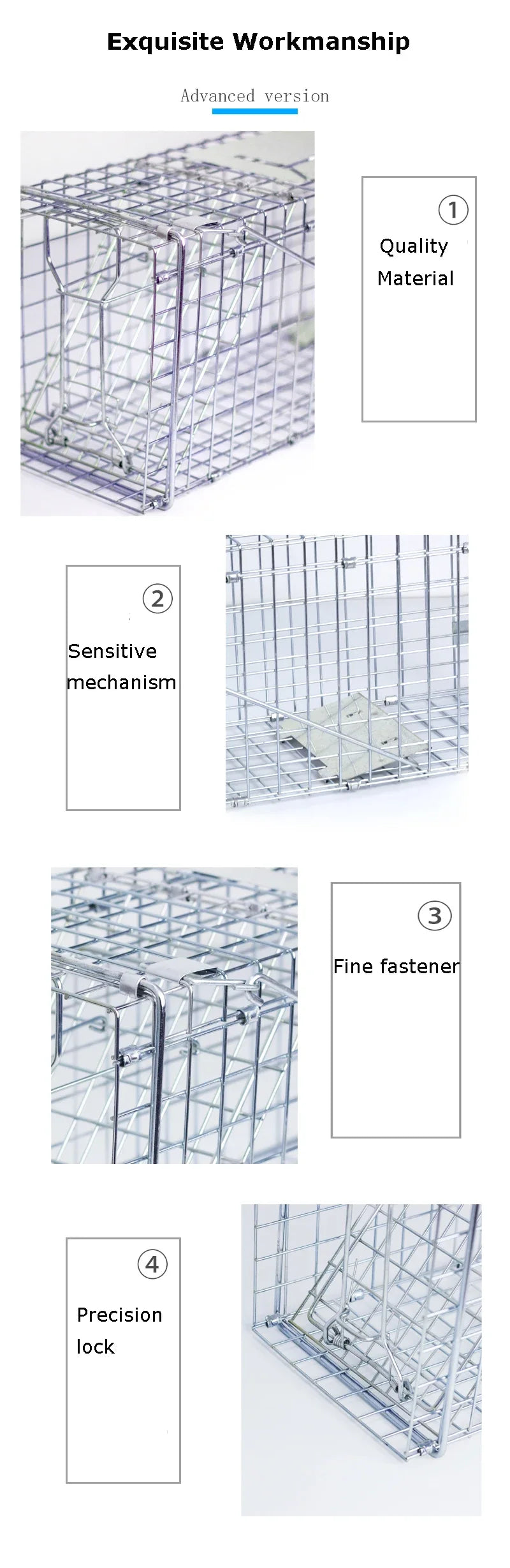 Super Large Catching Cat Coypu Traps Bait Snap Catcher Foldable Reusable Rescue Cage Mousetrap Hunt Weasel Wild Cat Rat Cage