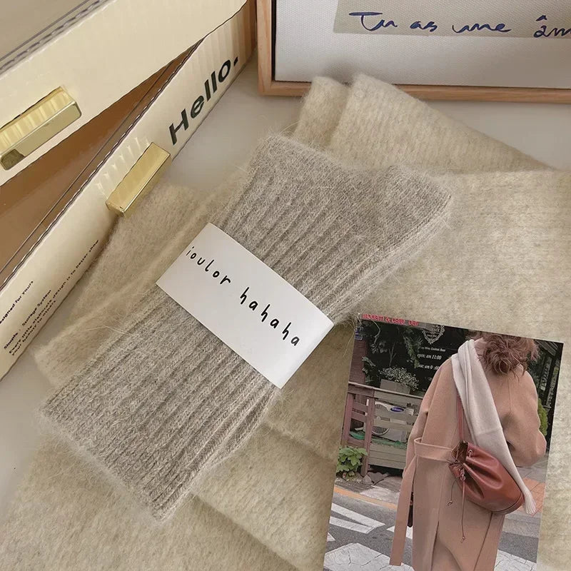 Winter Thick Warm Women's Cashmere Wool Socks Japanese Harajuku Style Solid Color Long Thermal Fashion Sox for Ladies