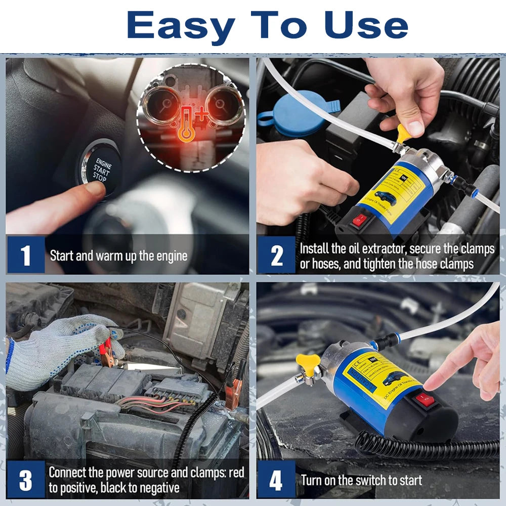 12V Oil Pump Convenient 1-4L/min Oil Pump Electric Oil Suction Oil Change Pump Rainbow Car Motorcycle Tool