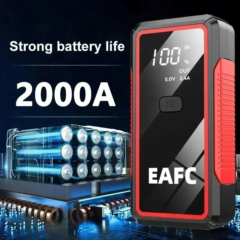 Hot 2000A/1200A Portable Car Jump Starter Power Bank Car Booster Charger 12V Starting Device Petrol Diesel Car Emergency Booster