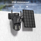 4k 8MP WIFI Solar Camera With 7800 mAh Battery Dual Lens Wireless PTZ Camera Color Night Vision Security Surveillance ICSEE