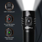 Sofirn SC18 1800lm EDC Flashlight USB C Rechargeable SST40 LED 18650 Torch TIR Optics Lens Lantern with Power Indicator