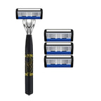 Classic men's shaver, non slip handle, stainless steel blade, economical and practical, 6-layer manual shaver blade