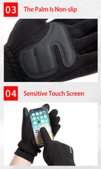 Winter Men's Gloves Polar Fleece Thick Warm Women Cycling Sports Driving Waterproof Non-Slip Touch Screen Motorcycle Gloves